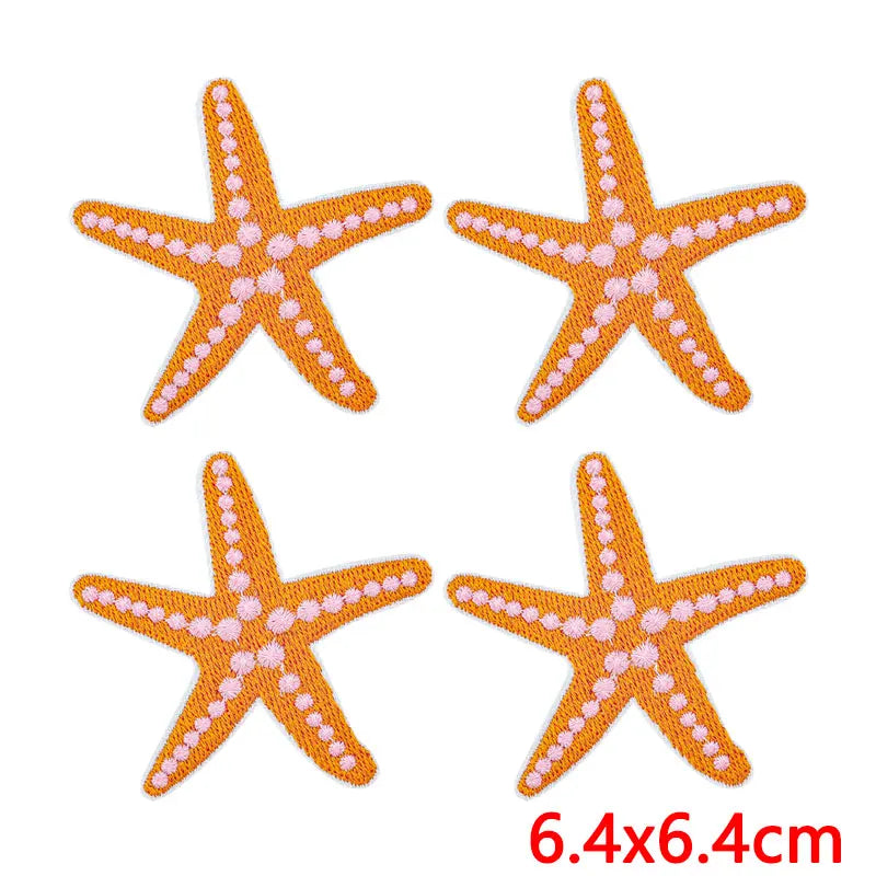 10Pcs/Lot Cool Summer Pool Iron On Patches For Clothing Beach Chair Colorful Kite Aloha Embroidery Patches Backpack Appliques