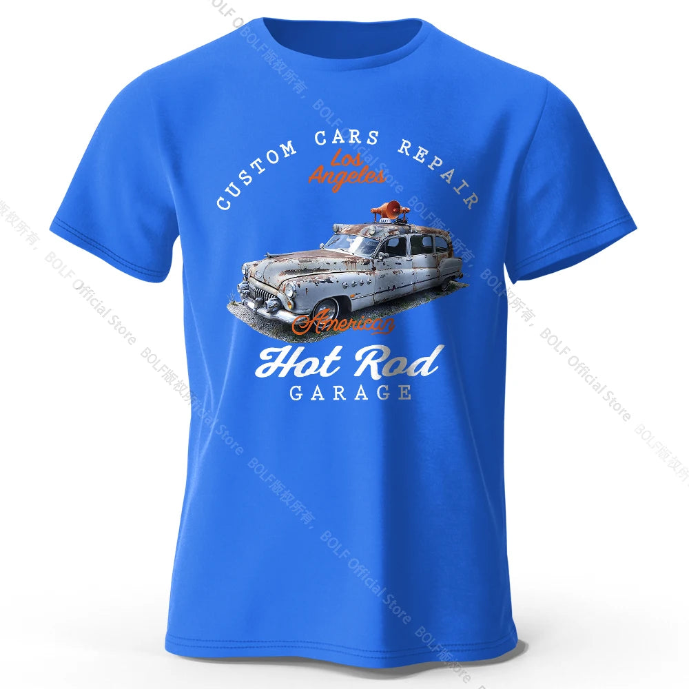 Custom Car Club Patch Printed Unisex Men Women T-Shirt Tees Tops 100% Cotton Embossed Logo Graphic Gearhead Outfit