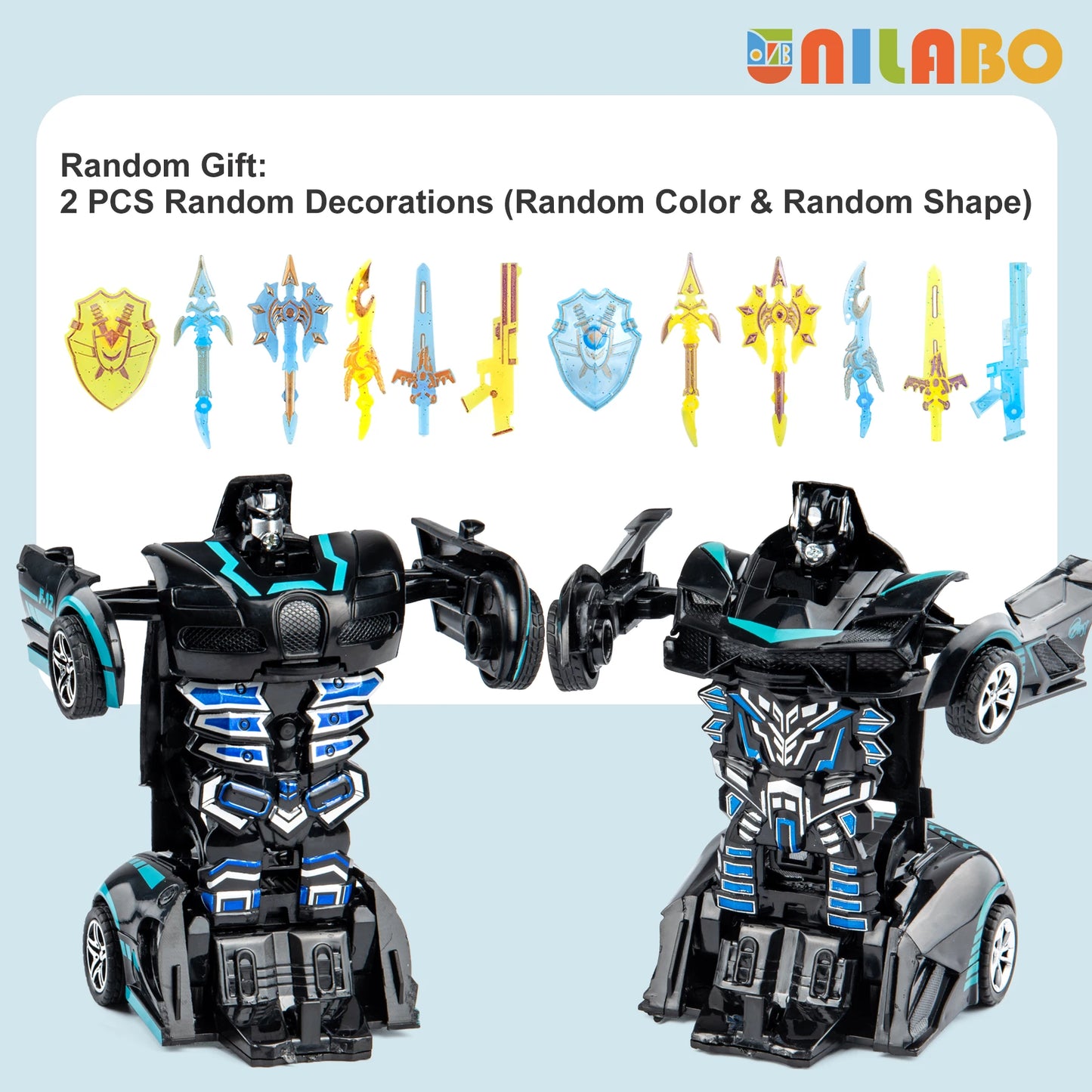 Transformable Robot Sports Car Toys, No Batteries, Educational Kids Gift, Colorful Model Vehicle for Play Learning