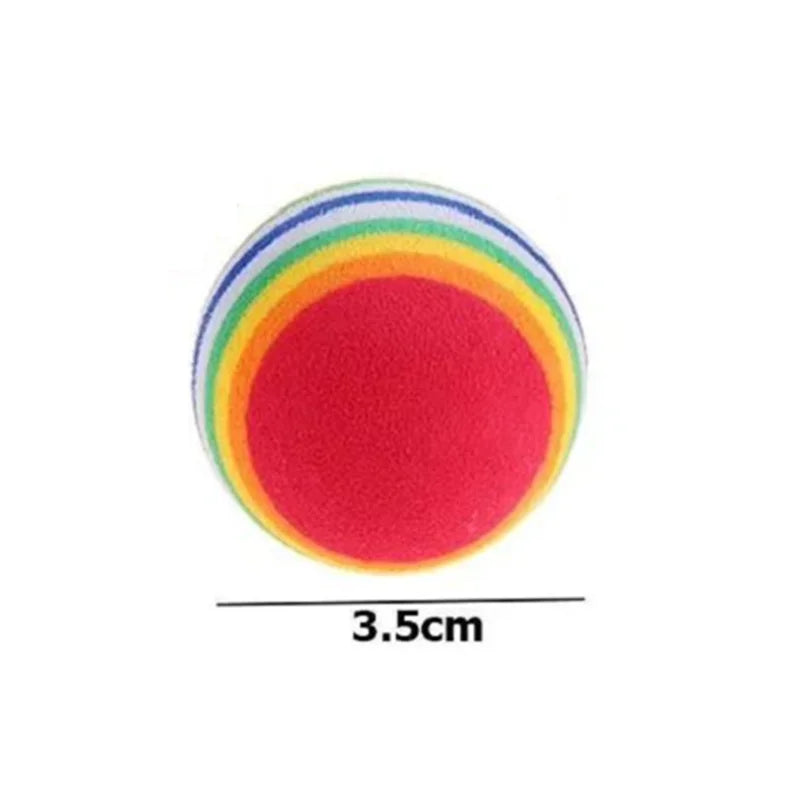 5/10PCS Rainbow EVA Pet Toy Balls Soft Lightweight Interactive Scratch Chew Rattle Balls for Cat Dog Playing Training Pet