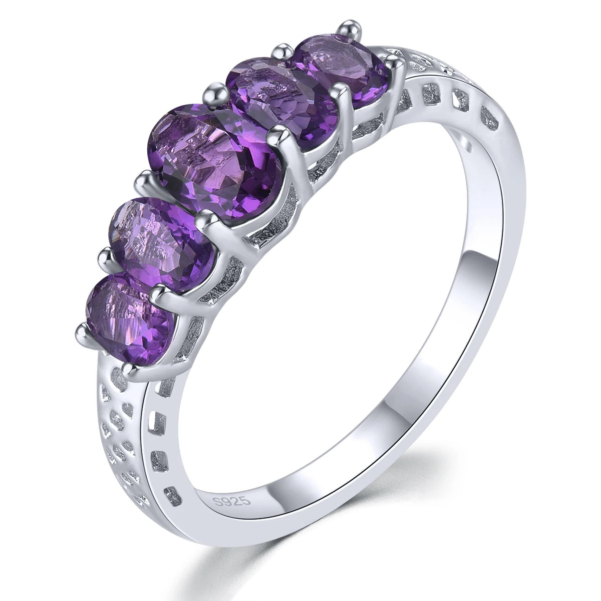 Natural Rhodolite Garnet Solid Sterling Silver Rings 2 Carats Genuine Rose Garnet S925 Fine Jewelrys Romantic Classic Gifts