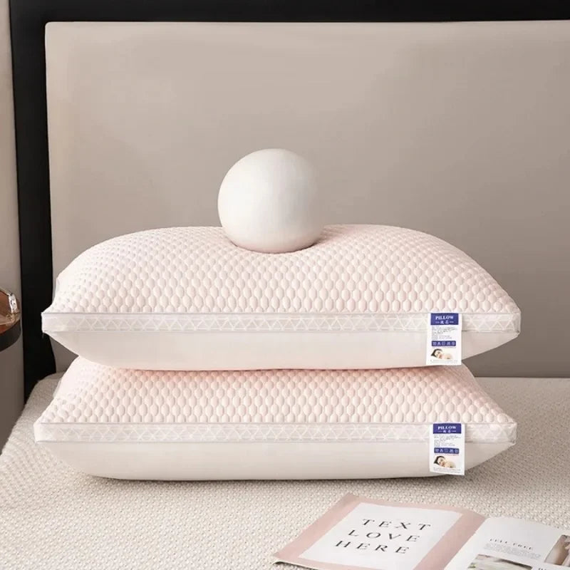 3D Ice Beans Cooling Pillow Summer Breathable Cervical Neck Support Pillow Washable Non-collapsible Pillow Core for Home Sleep