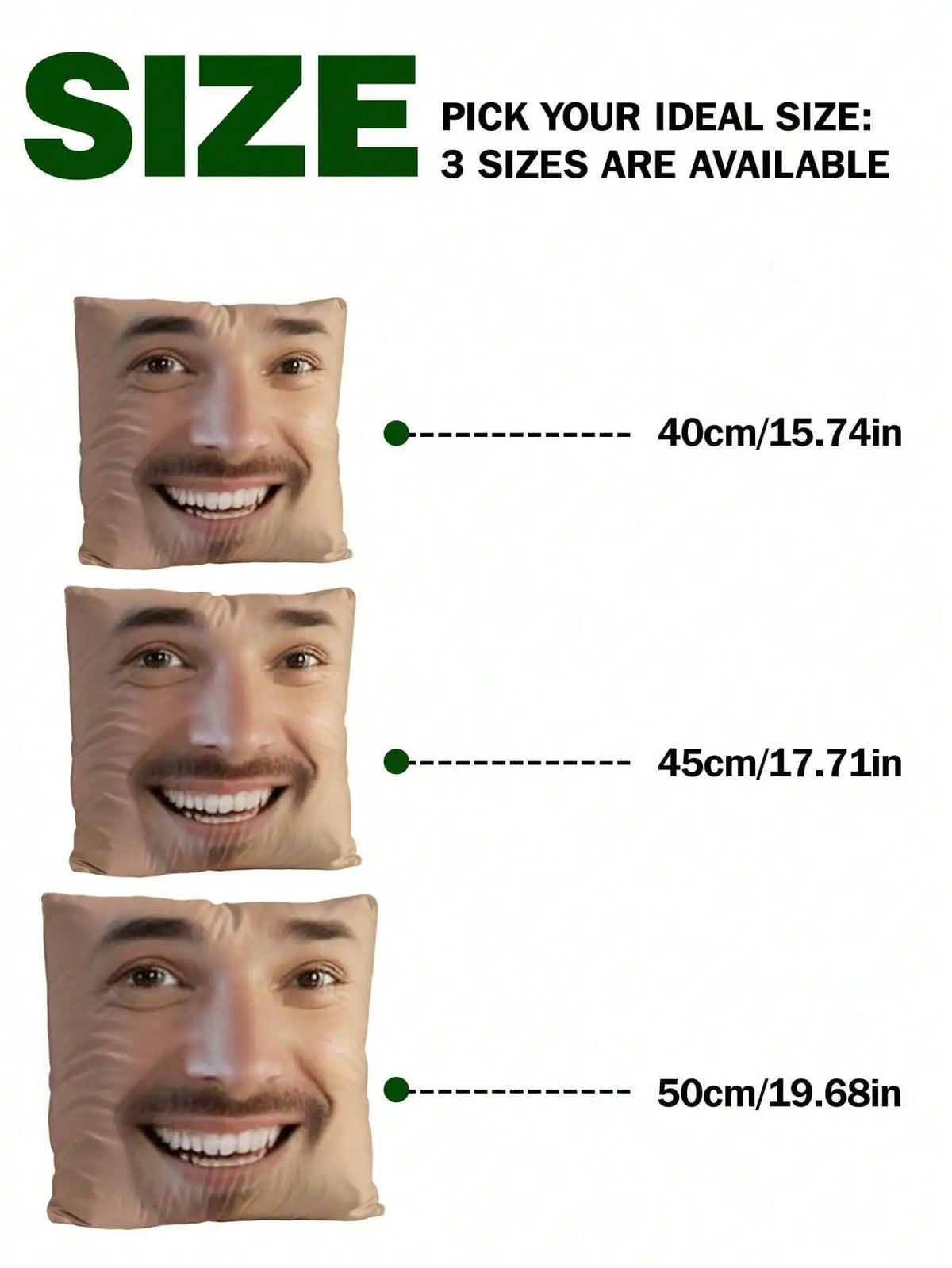 1pc Custom Face Square Pillow Personalized Photo Pillow Funny Gift for Him Her Sofa Car Decor Cover Insert