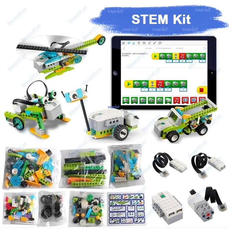 Core Programming Kit STEM Building Blocks Kit with Bluetooth for Kid Robotics Learning Toy Compatible with Major Brands