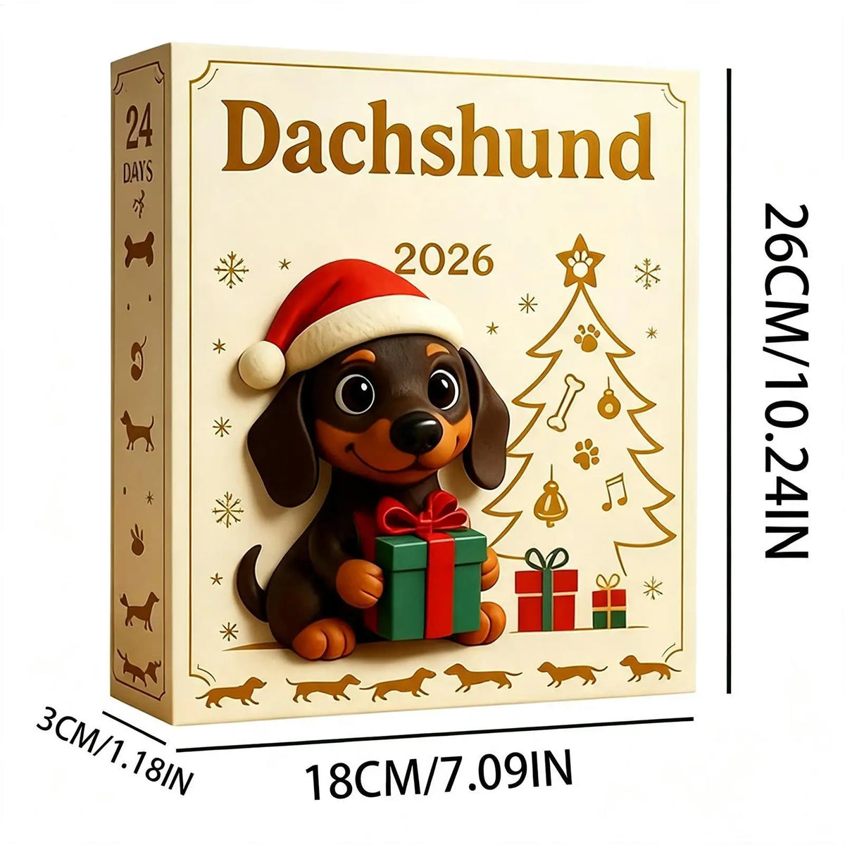 Dachshund Acrylic Advent Calendar – 24 Cute Dog Pendant Ornaments