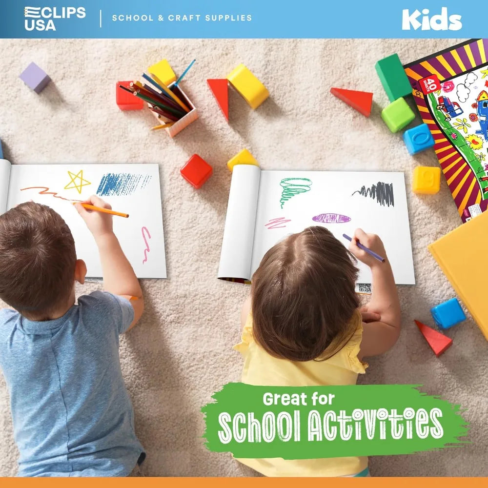 Sketch Book for Kids 9x12, 40 Sheets, Durable Drawing Pad for Art & School