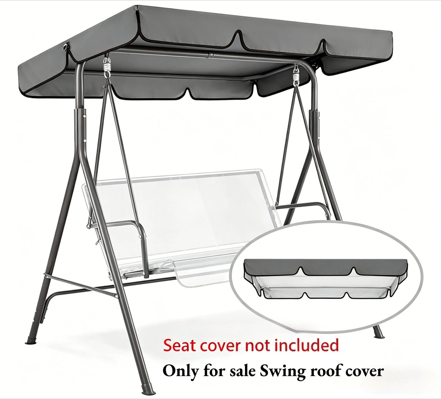 Oxford Fabric Swing Canopy Cover Waterproof UV Protection Sunshade for Patio Swing Chair Outdoor Garden Furniture