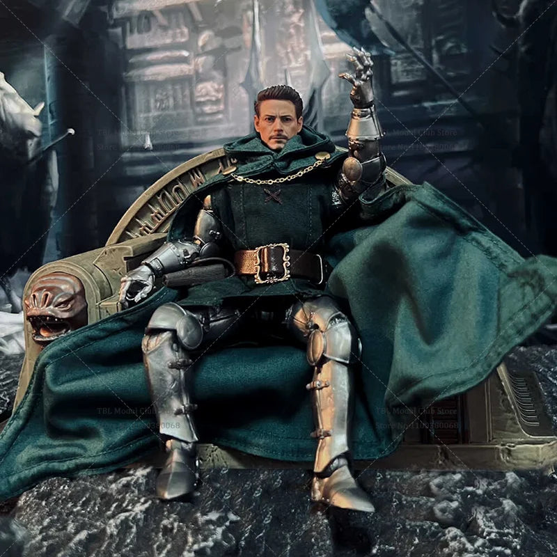 In Stock 1/12 Scale Male Clothes Green Cloak Victor God Lord Doom Mechanical Armor For ml HB 6-inch Action Figure Soldier