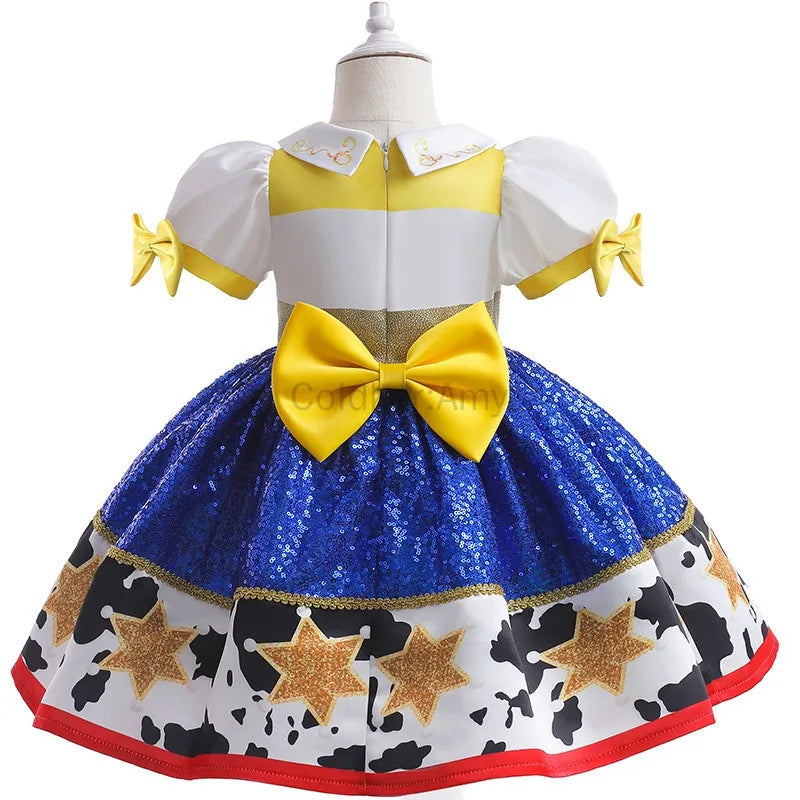 Jessie Costume Cowgirl Cosplay Girls Toddler Princess Dress Up Birthday Outfits Halloween Role Play Clothes for Kids Costume