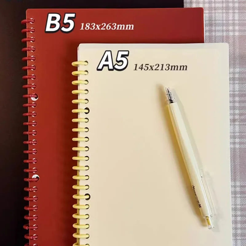 A5 Spiral Loose-Leaf Notebook, DIY Cuttable Binder, 60 Sheets, Blank & Lined Options, Vintage Style for Students & Journaling
