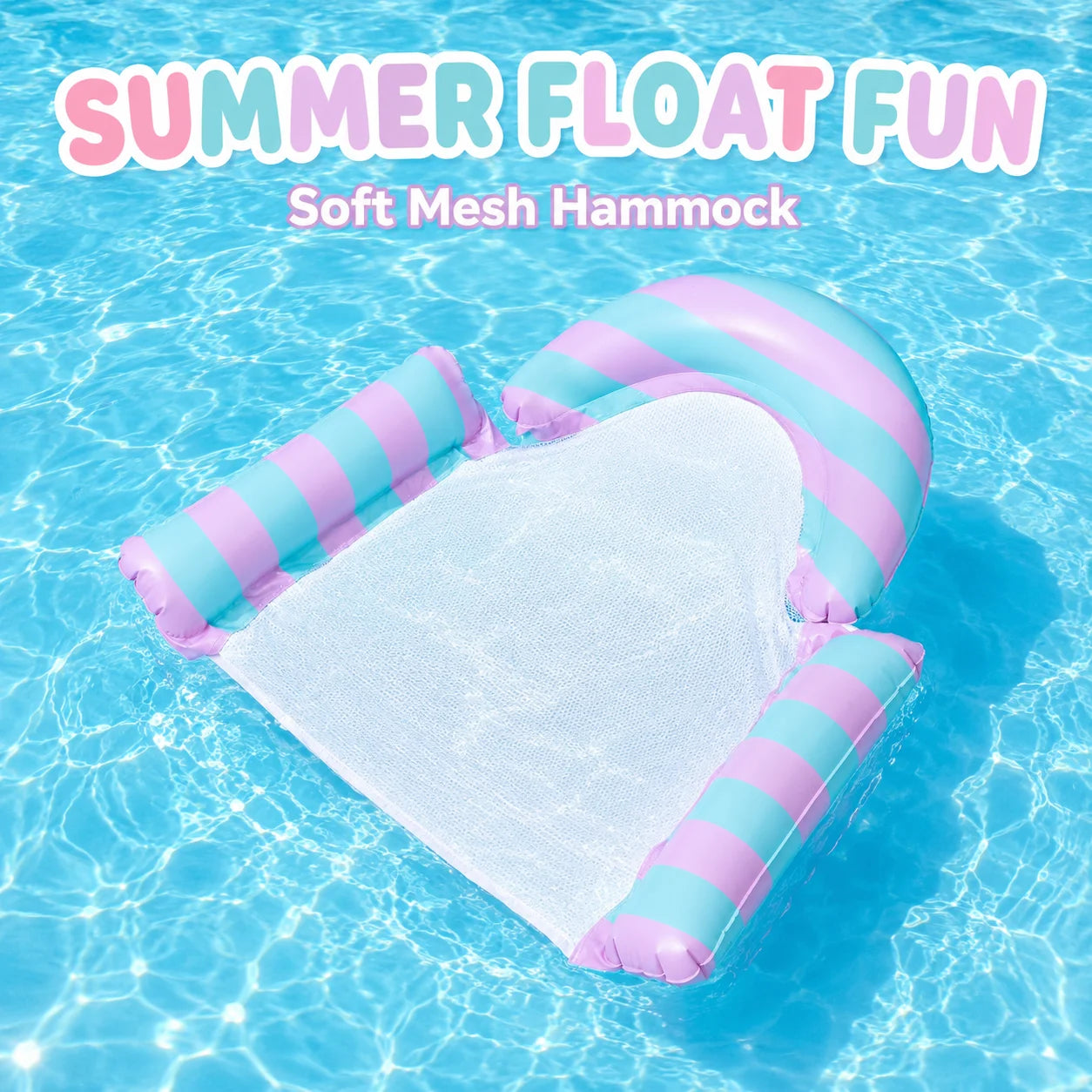 Inflatable Pool Floats, Mesh Hammock Chair, Adult Water Floating Lounger Cooling Seat for Pool Beach Summer