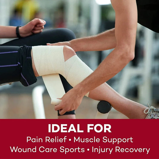 1Roll Elastic Compression Bandage Wrap with Hooks,Athletic Sport Support Tape for Ankle,Wrist,Arm,Leg Sprains First Aid Measure