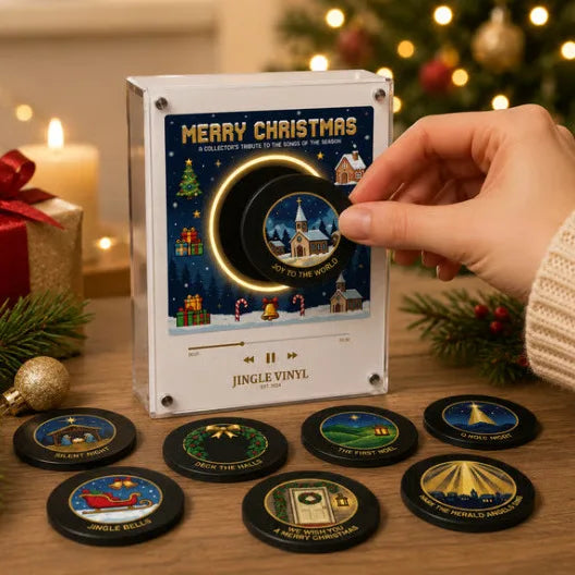 2026 Christmas NFC Light‑Up Rotating Craft Refrigerator Magnet Custom Play Music Box Xmas Home Decoration Holiday Present