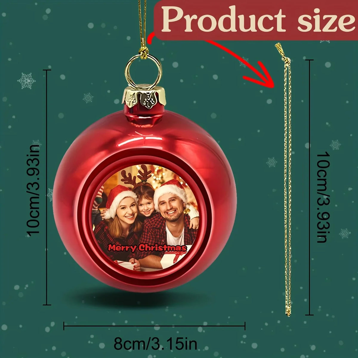 Custom Photo Christmas Ornaments, DIY Personalized Christmas Balls, Custom Xmas Gifts for Home & Christmas Tree Decorations