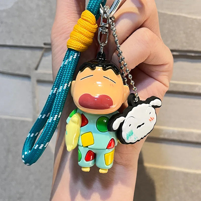 Kawaii Anime Crayon Shin-Chan Keychain Lovely Cartoon Car Key Ring Backpack Pendant Schoolbag Kids Charm Gifts for Friends