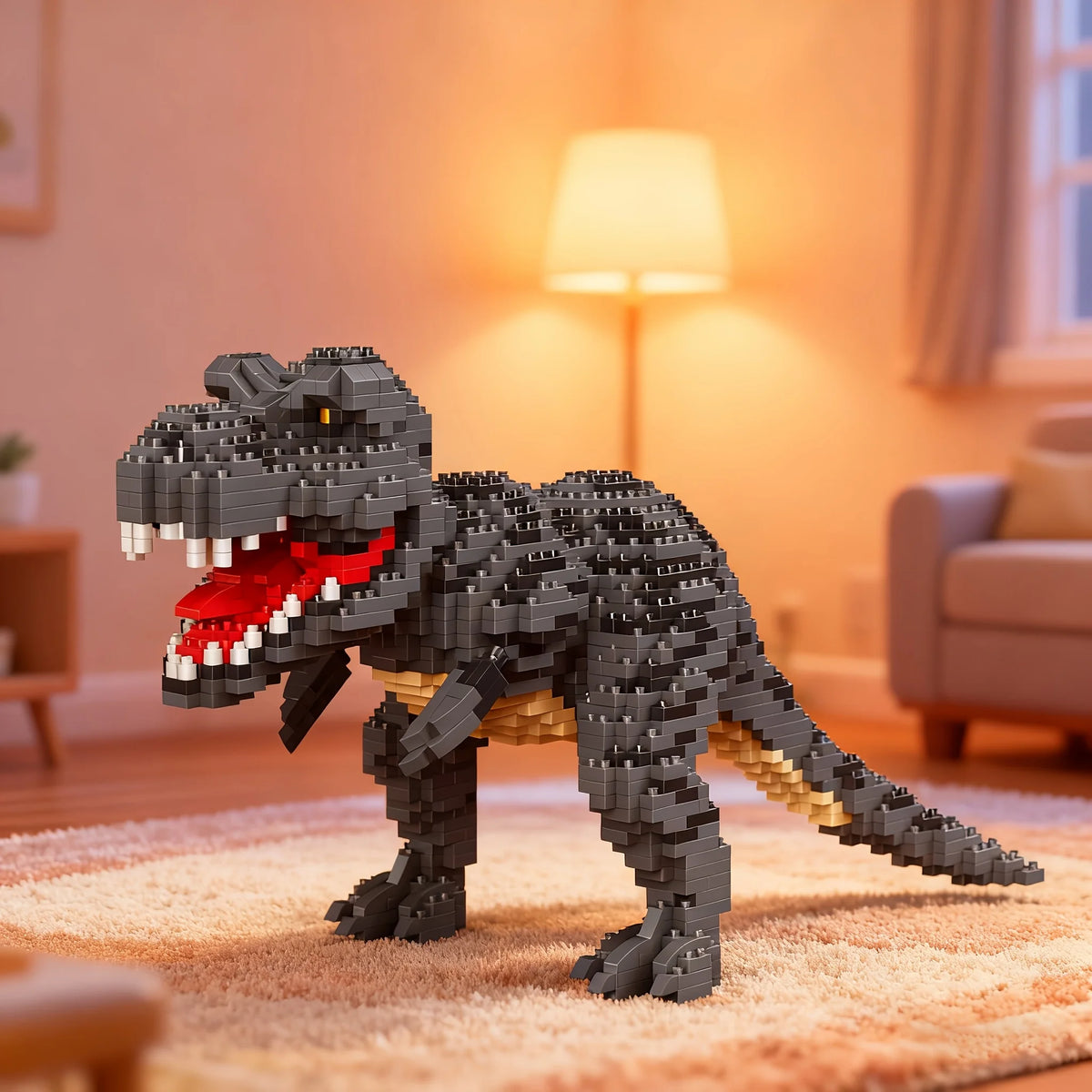 1400+Pcs T-Rex & Velociraptor Dinosaur Building Blocks Set Jurassic Dino Model Kit DIY Toy Gift for Kids Adults with Box
