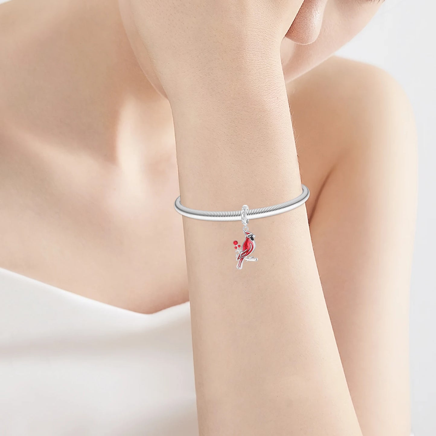 S925 sterling silver Love Cross Cardinal bird beads Charms Beads Fit 925 Original Bracelet DIY Jewelry Women's gift