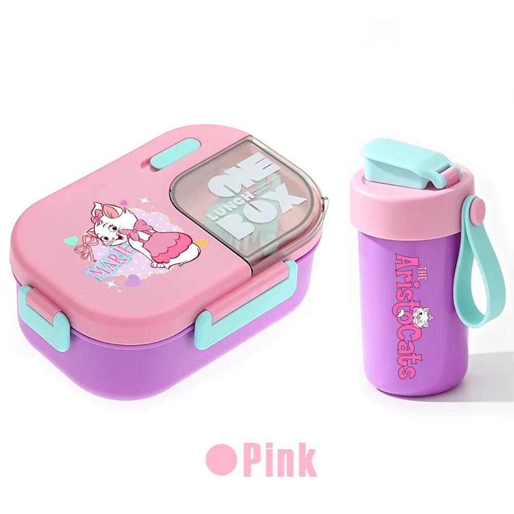 for The AristoCats Seasoning Box Water Cup Set Tableware Water Bottle Lunch Bento Box Vivid Colors Birthday Gifts