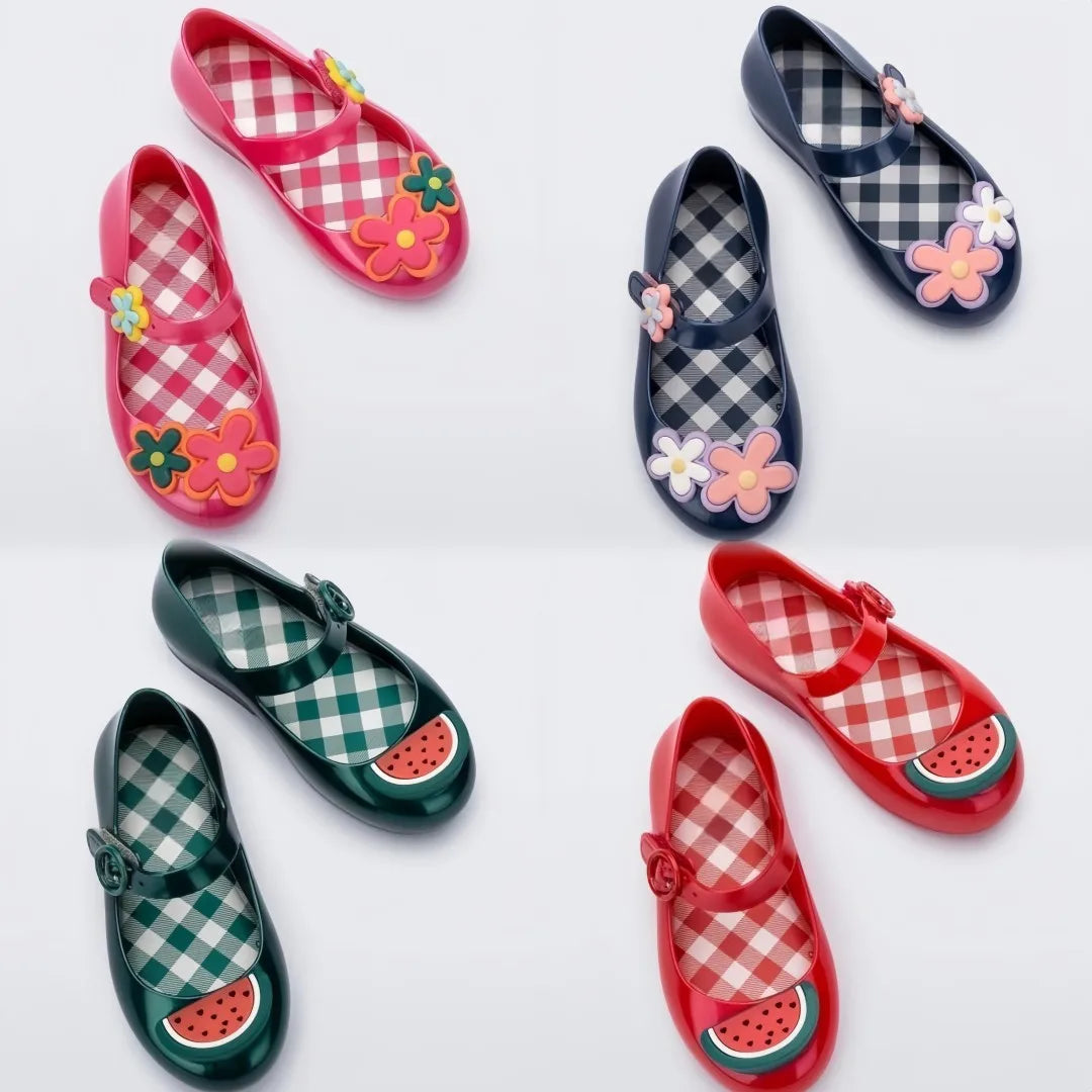 2025 New Style Original Brand Children Spring Jelly Shoes Princess Girl Summer Fruit Flower Sandal Kids Fashon Beach Shoe HMI177