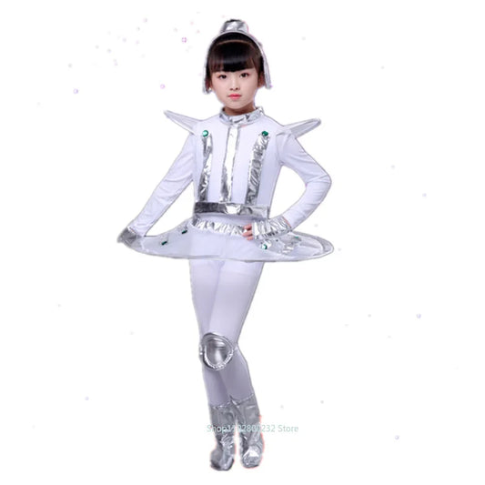 Kids Alien & Robot Costume – Space Stage Performance Outfit for Girls & Boys, 100–170 cm