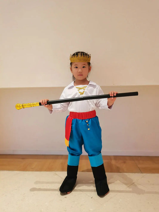 Boys Prince Costume with Crown – Royal Dress-Up Outfit for Halloween & Christmas, 100–140 cm
