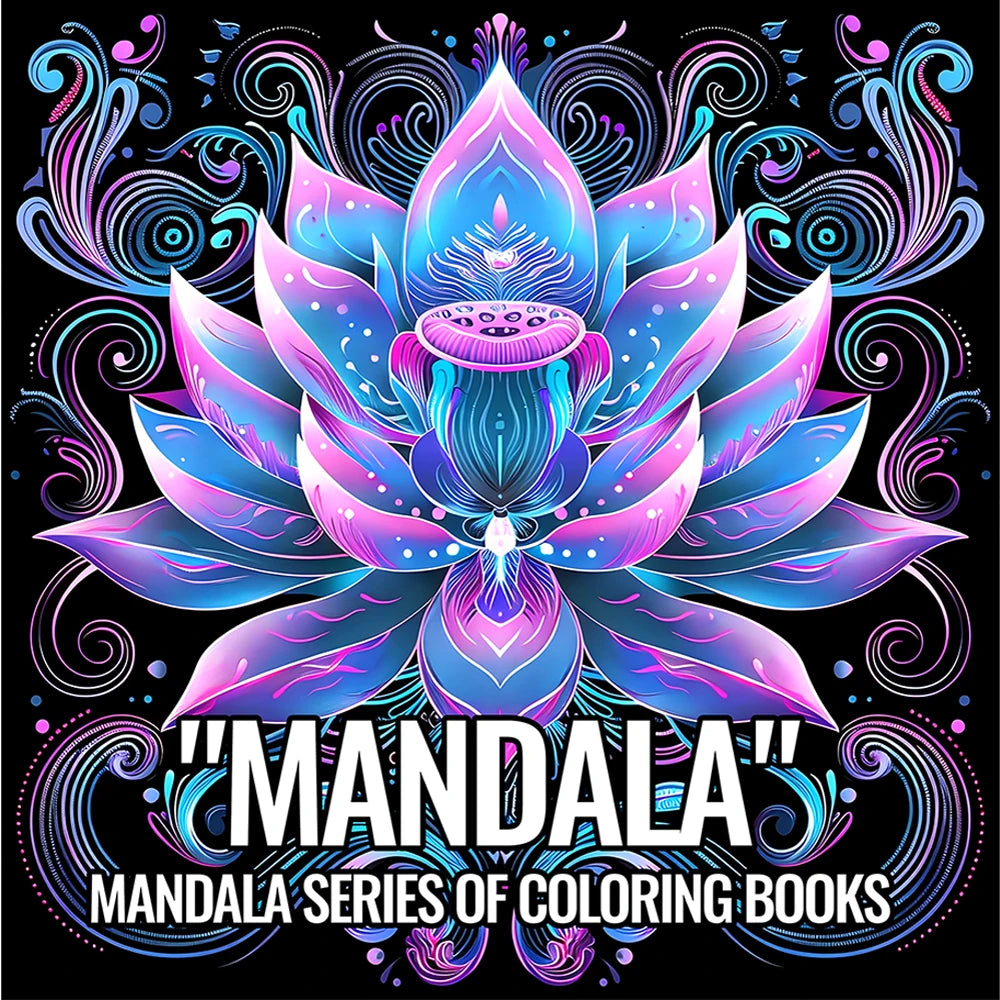 MANDALA SERIES OF Coloring Book for Adults Featuring Bold-easy MANDALA Patterns Relaxation Kids DIY Painting Drawing Books