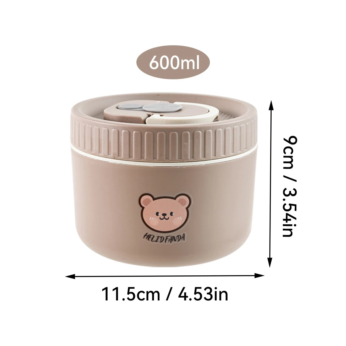 WORTHBUY Portable Cute Bear 304 Stainless Steel Insulated Bento Lunch Box Microwave Sealed Lunch Container For Kids  Students