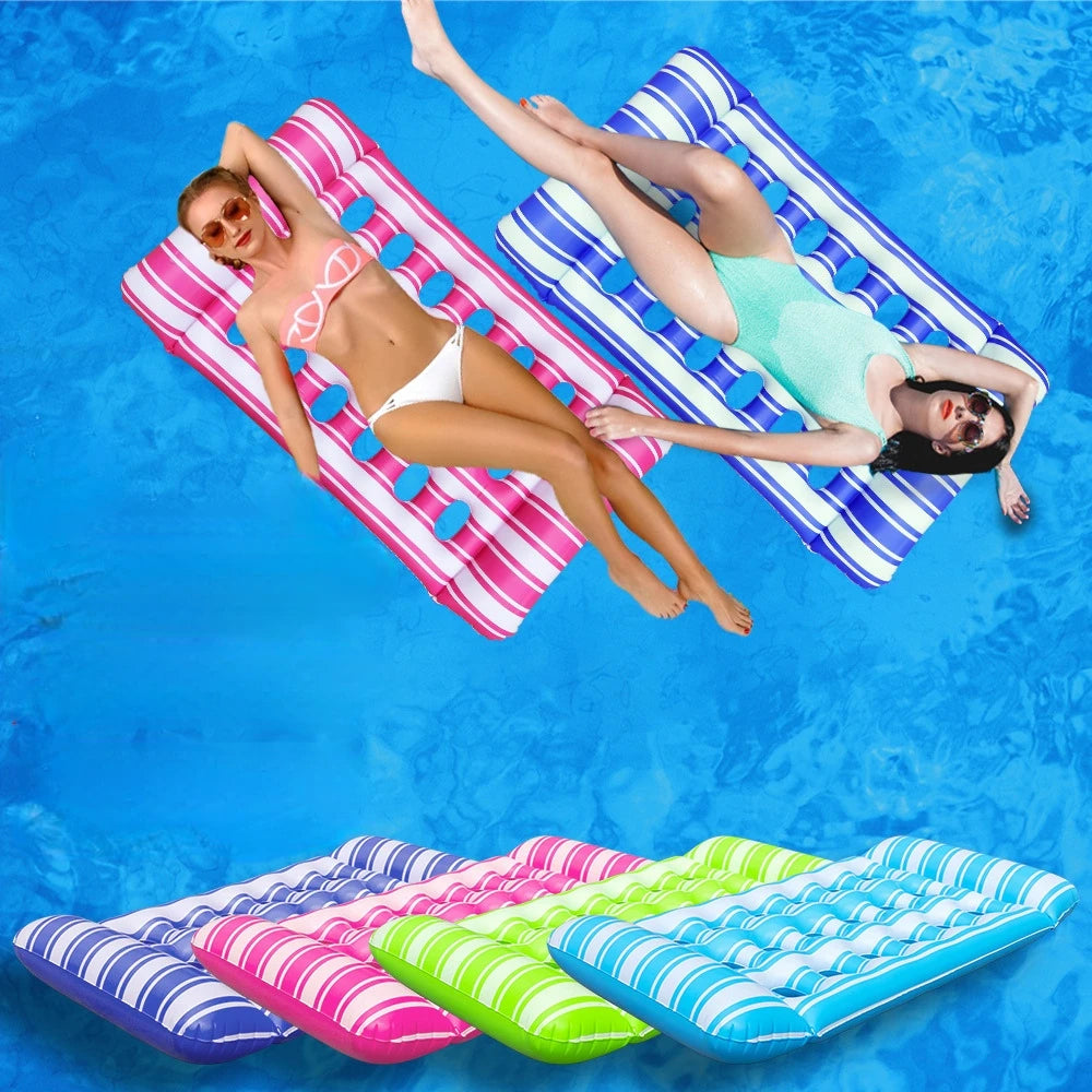 1pc Summer Foldable Water Hammock Inflatable Sea Mattress PVC Floating Sleeping Bed Chair Swimming Pool Beach Lounger Adult Buoy