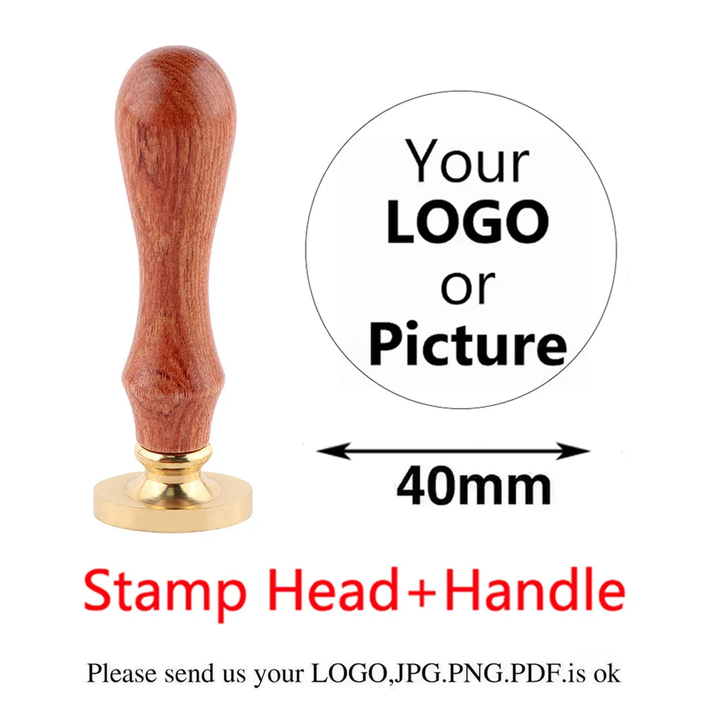 Custom Brass Wax Seal Stamp – Personalized Logo Head in 25–50mm