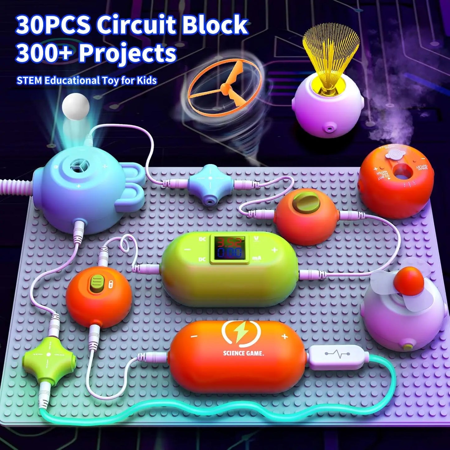 STEM Science Kit for Kids - Electronics Exploration Toy, 31 Parts & 300+ Projects, No Soldering, Ages 3-12
