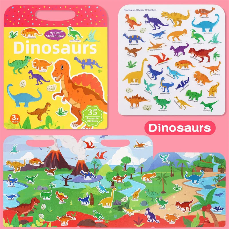 1set Waterproof Sticker Books Reusable Sticker Book For Toddlers Quiet DIY Activity For Kids, Fun & Educational Learning Toy