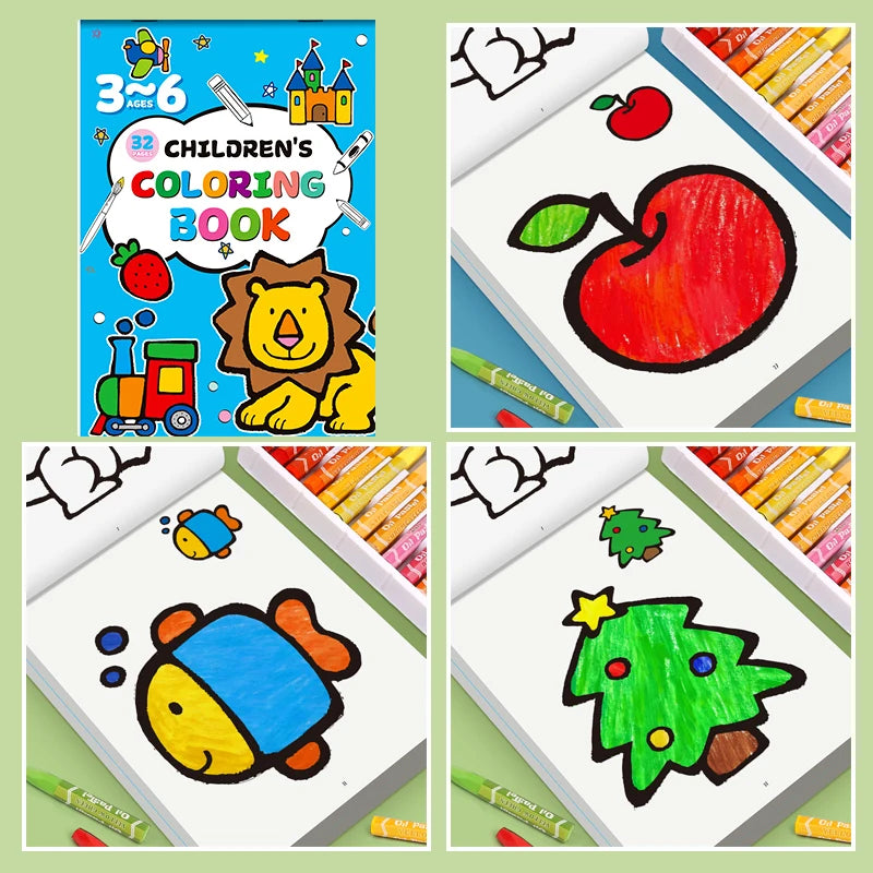 Children's Coloring Book - 32 Pages Fun Educational Activity Book for Kids, Drawing & Learning