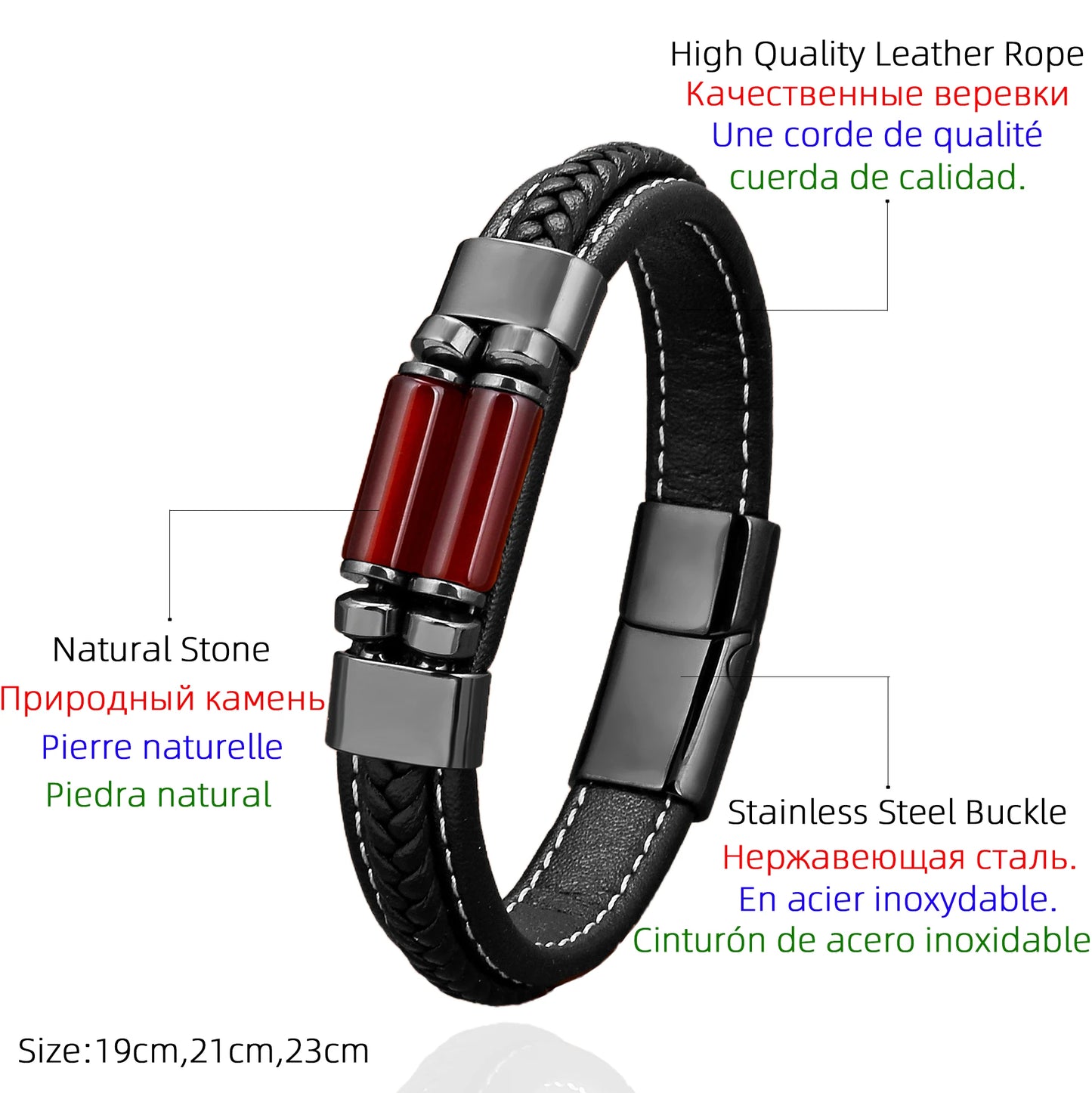 Natural Tiger Eye Agates Crystal Beads Handmade Bracelets Bohemia Style Men Women Leather Bangles 2023 Fashion Jewelry Gifts
