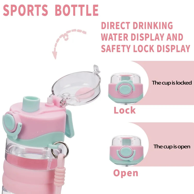 800ml Spray Water Bottle Leak-Proof Portable Sports Cup for Outdoor Travel Fitness Cycling Summer Cooling