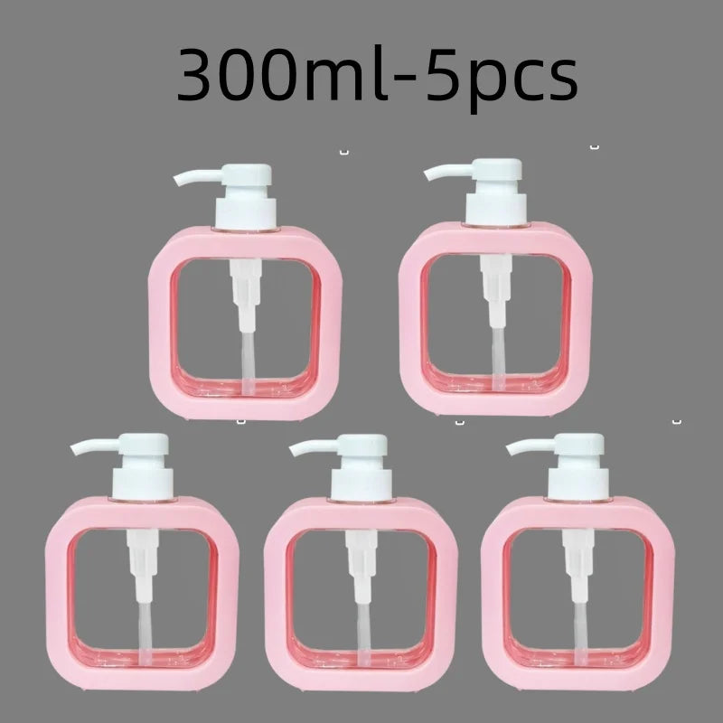 300/500ml Bathroom Soap Dispensers Refillable Lotion Shampoo Shower Gel Holder Portable Travel Dispenser Empty Bath Pump Bottle