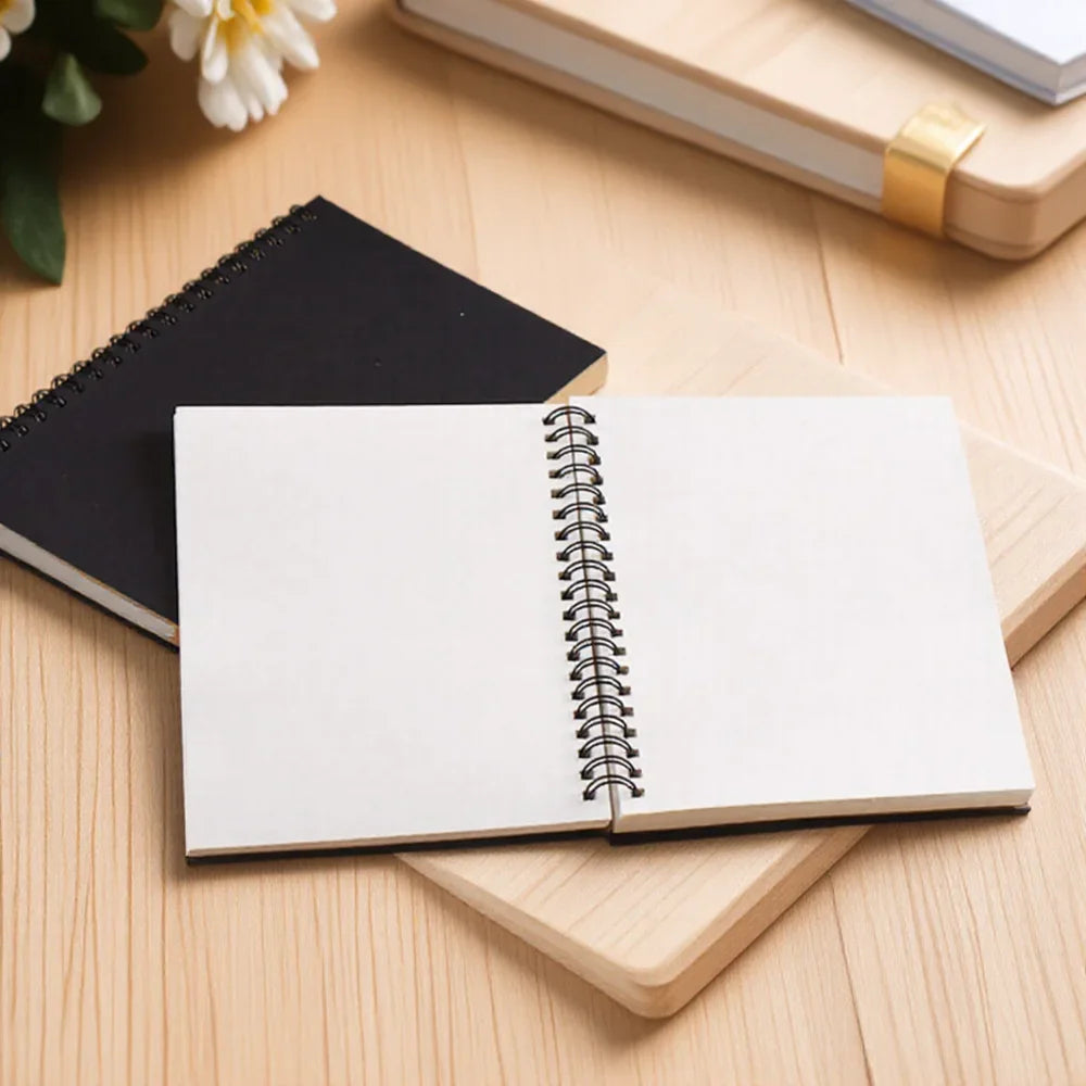 Creative Retro Kraft Paper Coil Notebook Blank Doodle Diary Sketchbook Simple Wholesale Drawing Book for Art School Office