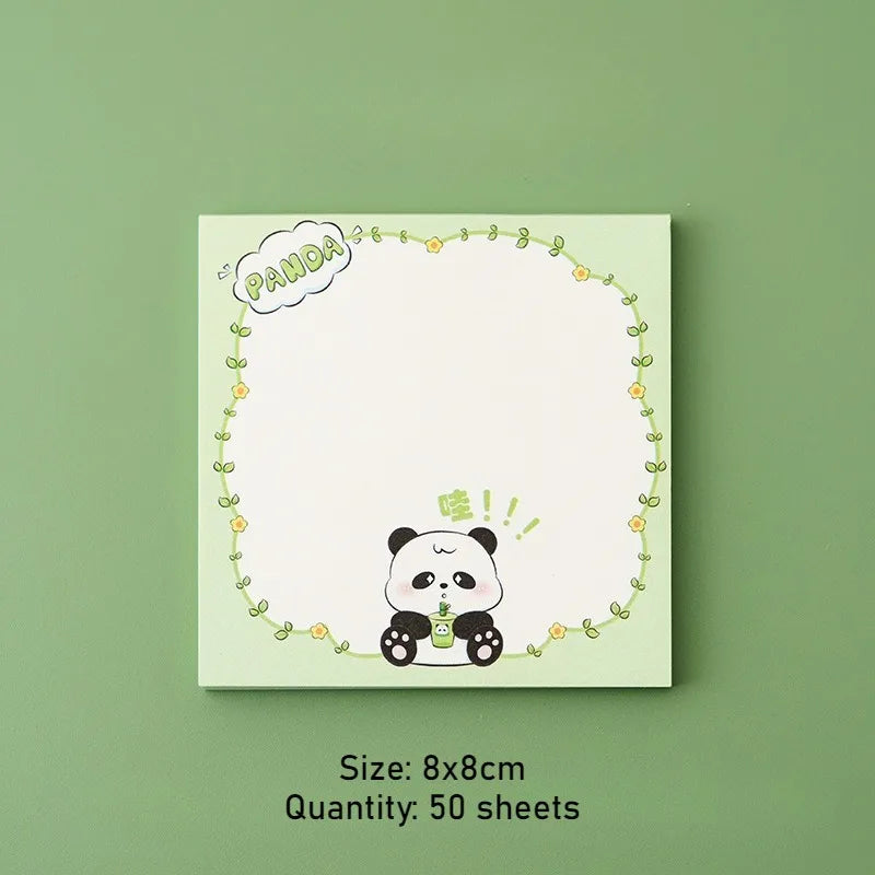 50 Sheets Kids Cartoon Posted It Paper Memo Sticky Panda Guinea Pig Notes Stickers Notebook Planner Stationery Message Sticker