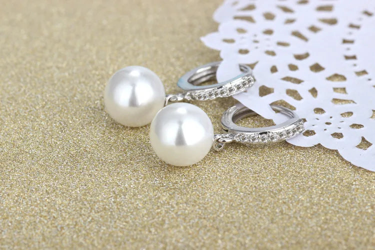 Pearl Earrings Genuine Natural Freshwater Pearl 925 Sterling Silver Earrings Pearl Jewelry For Wemon Wedding Gift