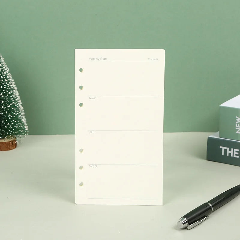 A5 A6 A7 Loose Leaf Notebook Refill Spiral Binder Inner Page Weekly Monthly To Do Line Dot Grid Inside Paper Stationery