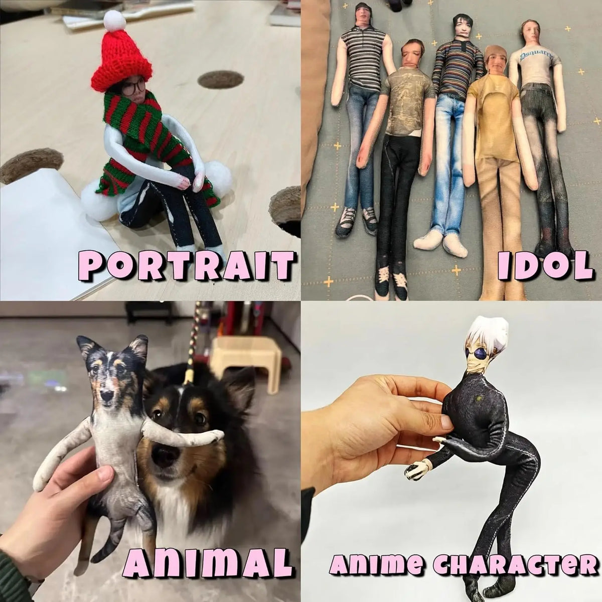 Custom Photo Doll Wacky Bendy Personalized Idol Fans Make Friend into a Posing Plushie Flexible Figure Prank Gifts