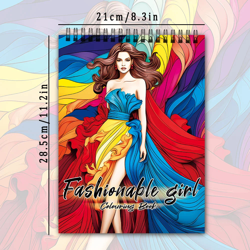 Spiral Coloring book -30 Sheets adult coloring book, 11.2 x 8.3 inches, 100g thick paper, drawing book, homecoming holiday gift