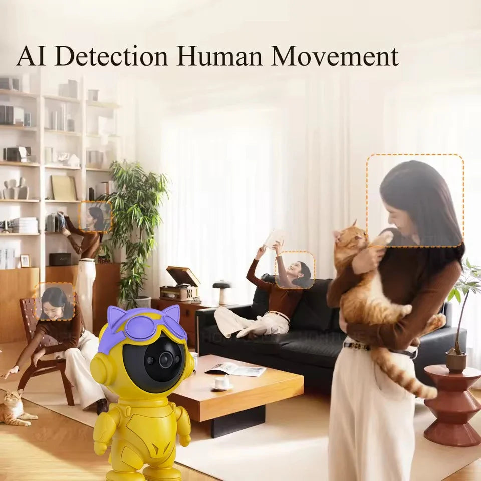 Smart Home Baby Security Monitor WiFi IP Camera Cartoon Bear Halloween Gift CCTV 1080P HD Surveillance Auto Tracking Camera