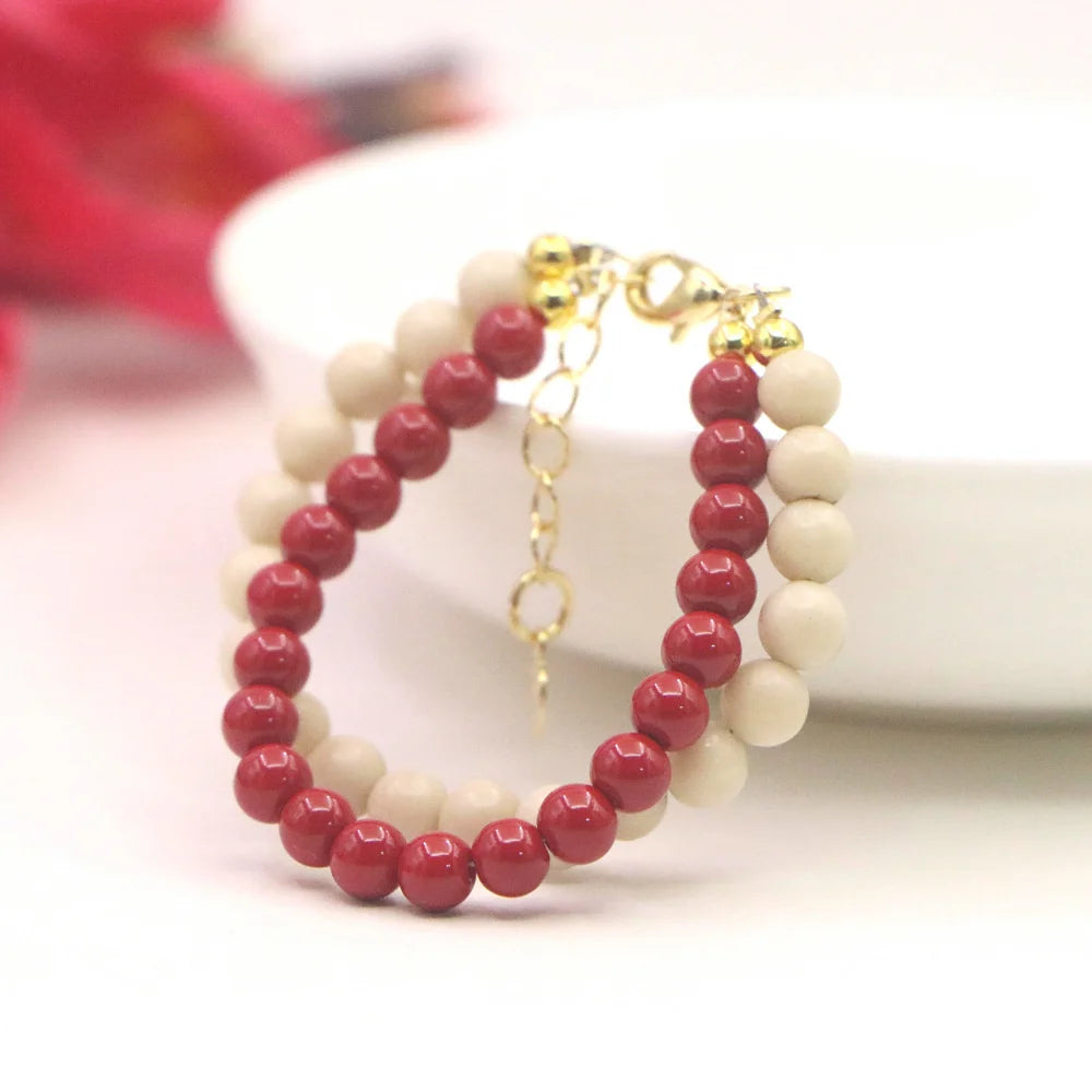 Fashion Lovely Natural Stone Crystal Bracelet Baby Baptism Lobster Clasp Parts Yoga Christmas Wedding Girls Gift Jewelry Charm