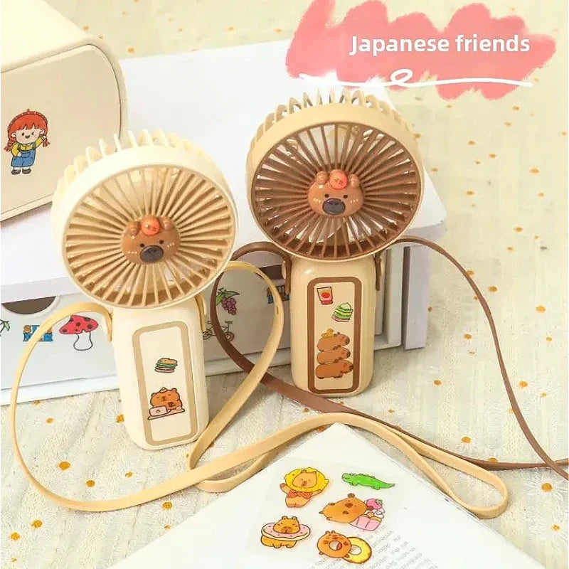 Capibala Powerful Mini Handheld Fan - 3-Speed Portable USB Fan, High Wind Cooling for Summer, Rechargeable & Compact