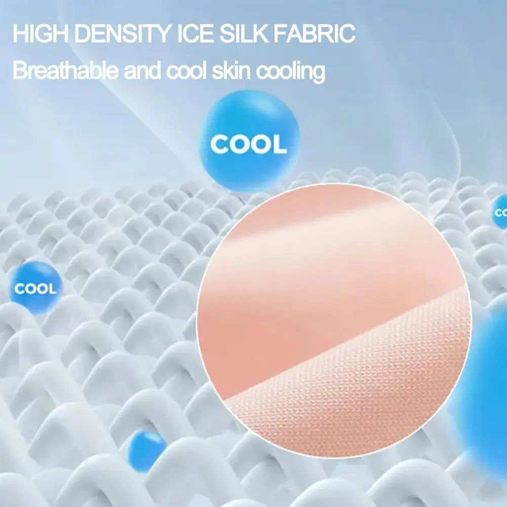 Women's Summer Ice Silk UV Protection Sunscreen Gloves Half Finger Thin Breathable Cooling Driving Gloves