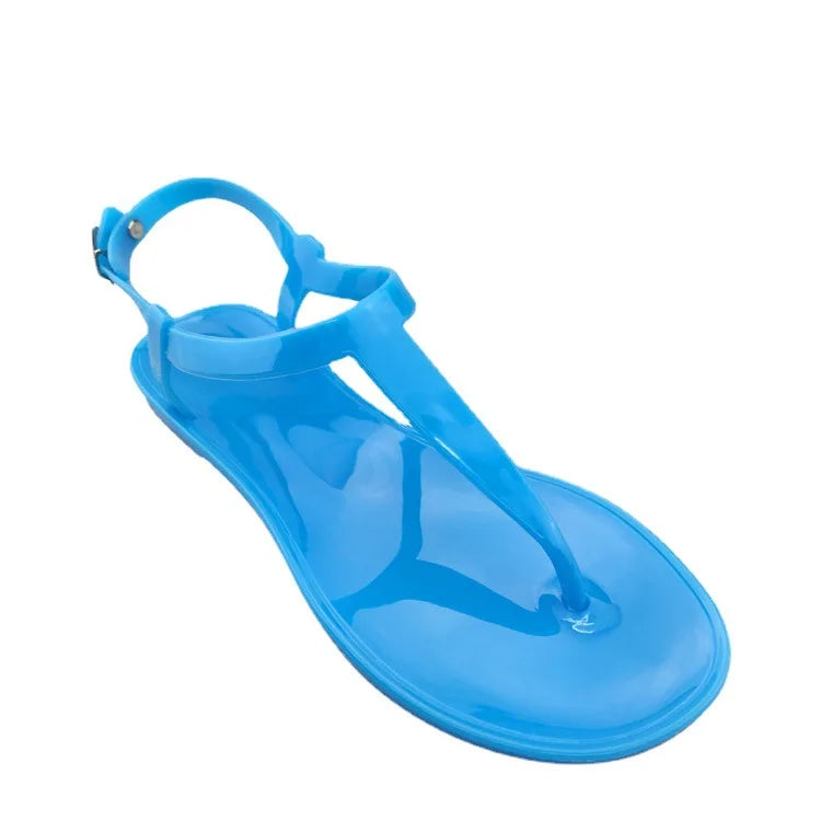 Summer Women's Jelly Sandals PVC Flat Bottom Outdoor Beach Casual Crystal Sandals Women Sandalias Womenshoes Zapatos De Mujer