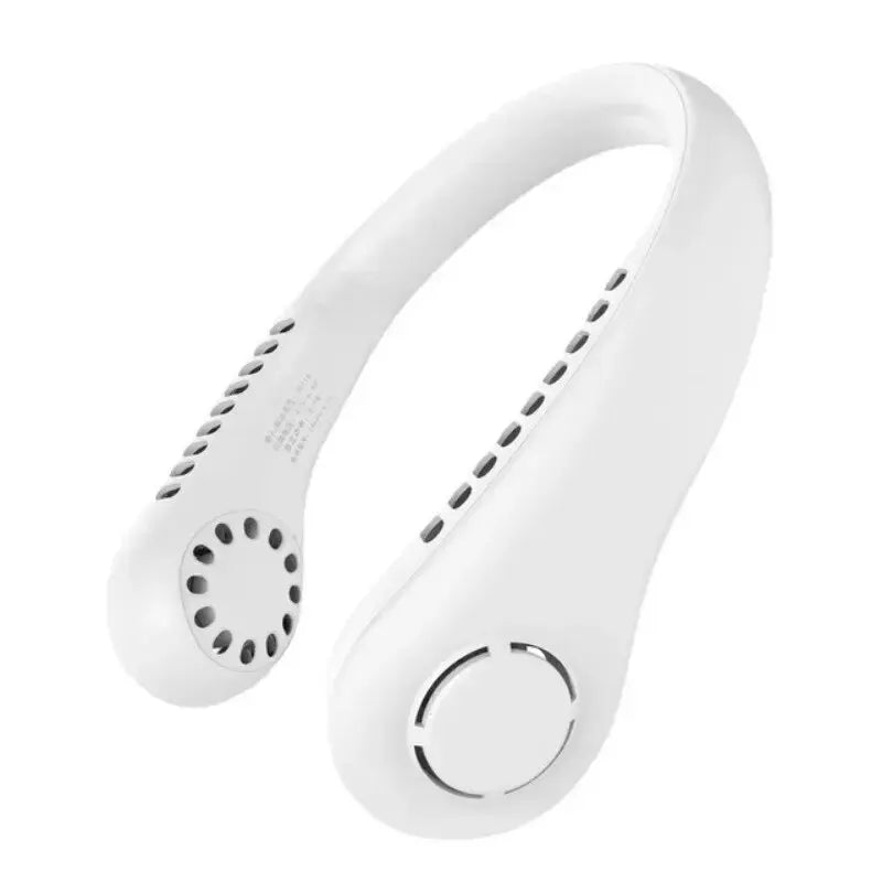 2025 Long endur New Mini Neck Mounted Fan Portable Bladeless Neck Rechargeable Air Cooler 3 Speed Mini Summer Sports Fan Outdoor