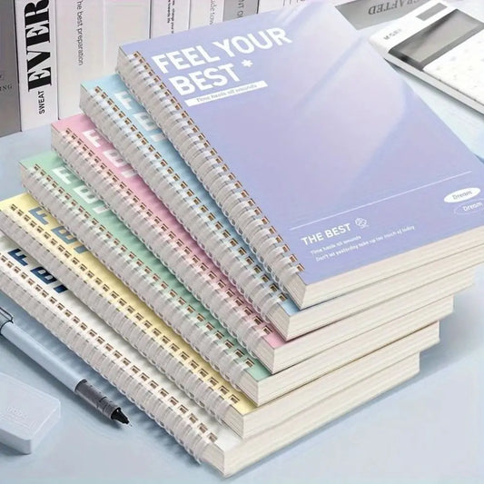 60Sheets/Book A5 Spiral Notebooks Color Horizontal Line Inner Pages Notepad Perforated Pages Diary Book School Office