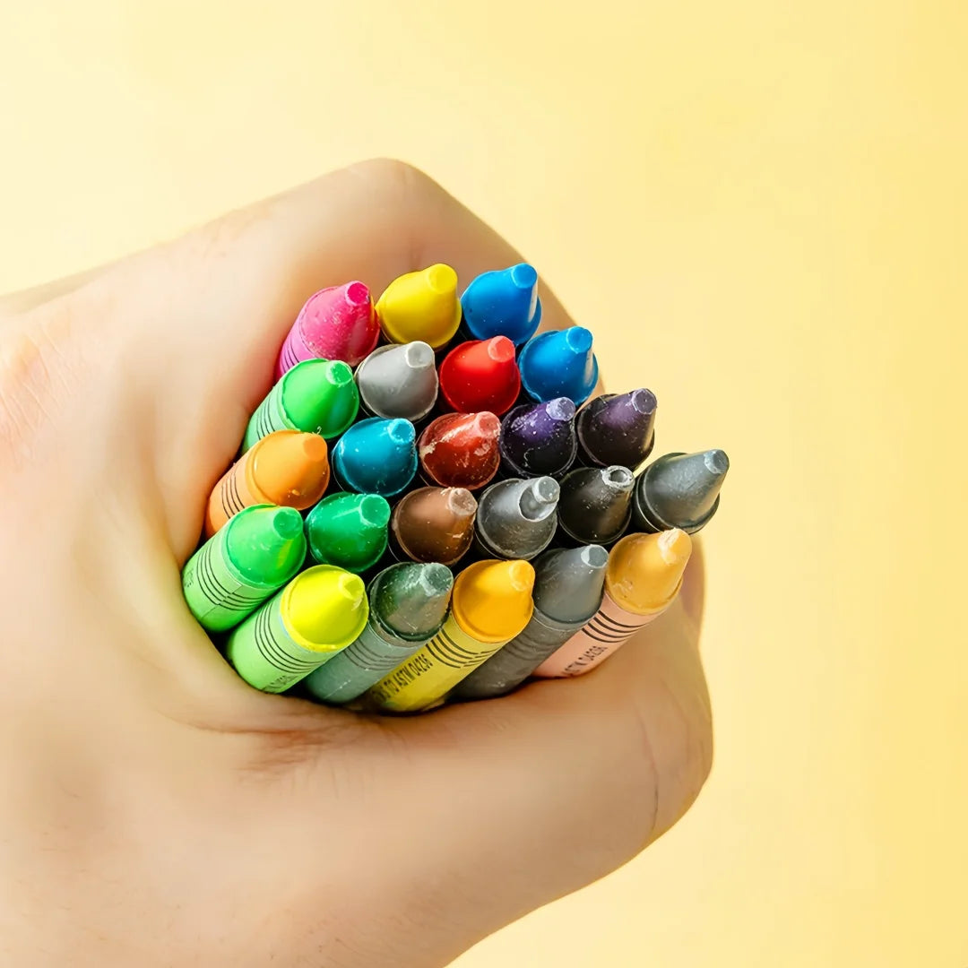 8/12/24Pcs Children's Art Painting Colored Crayons, Oil Pastels, Children's Non-Messy Hand Art Supplies for Kindergarten