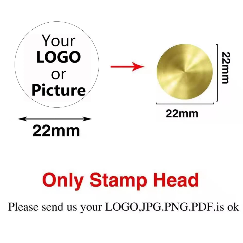 Custom Brass Wax Seal Stamp – Personalized Logo Head in 25–50mm